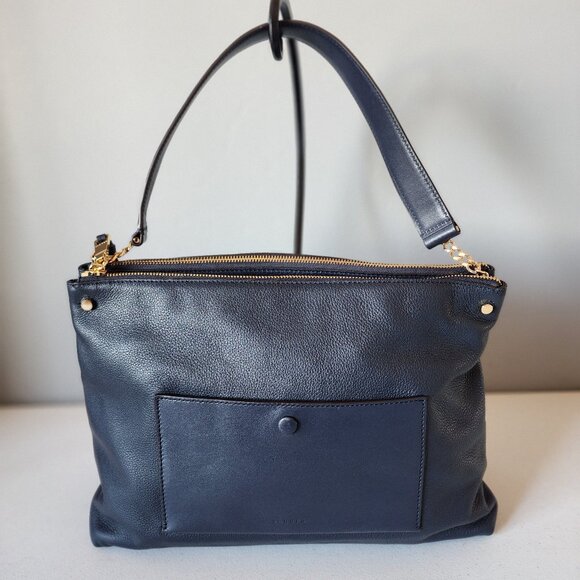 Sandro Navy Blue Shoulder Bag "EUC" - Picture 1 of 15